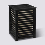 Black Wooden Laundry Basket - 65L Rectangle Storage