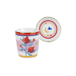ESPRESSO CUP WITH LID/SAUCER POMEGRANATE