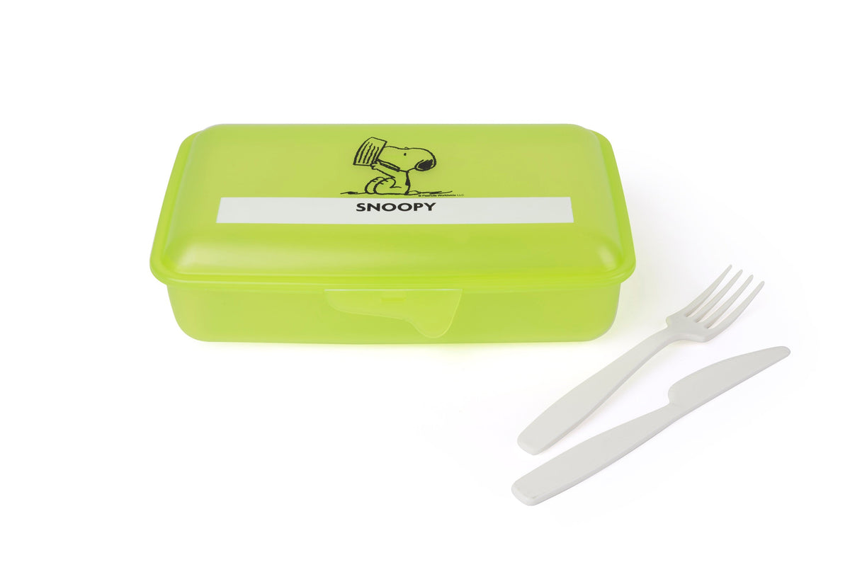 Snoopy Rectangular Food Container - Green
