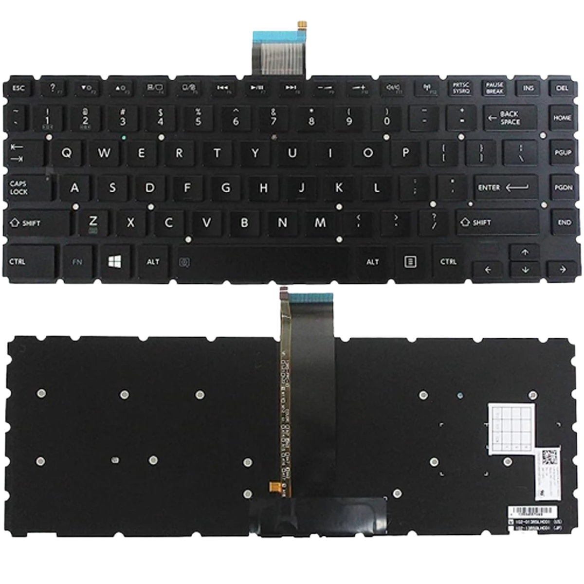 Toshiba Satellite E45 L40-B Series Laptop Keyboard - Backlit, UI Layout - Black
