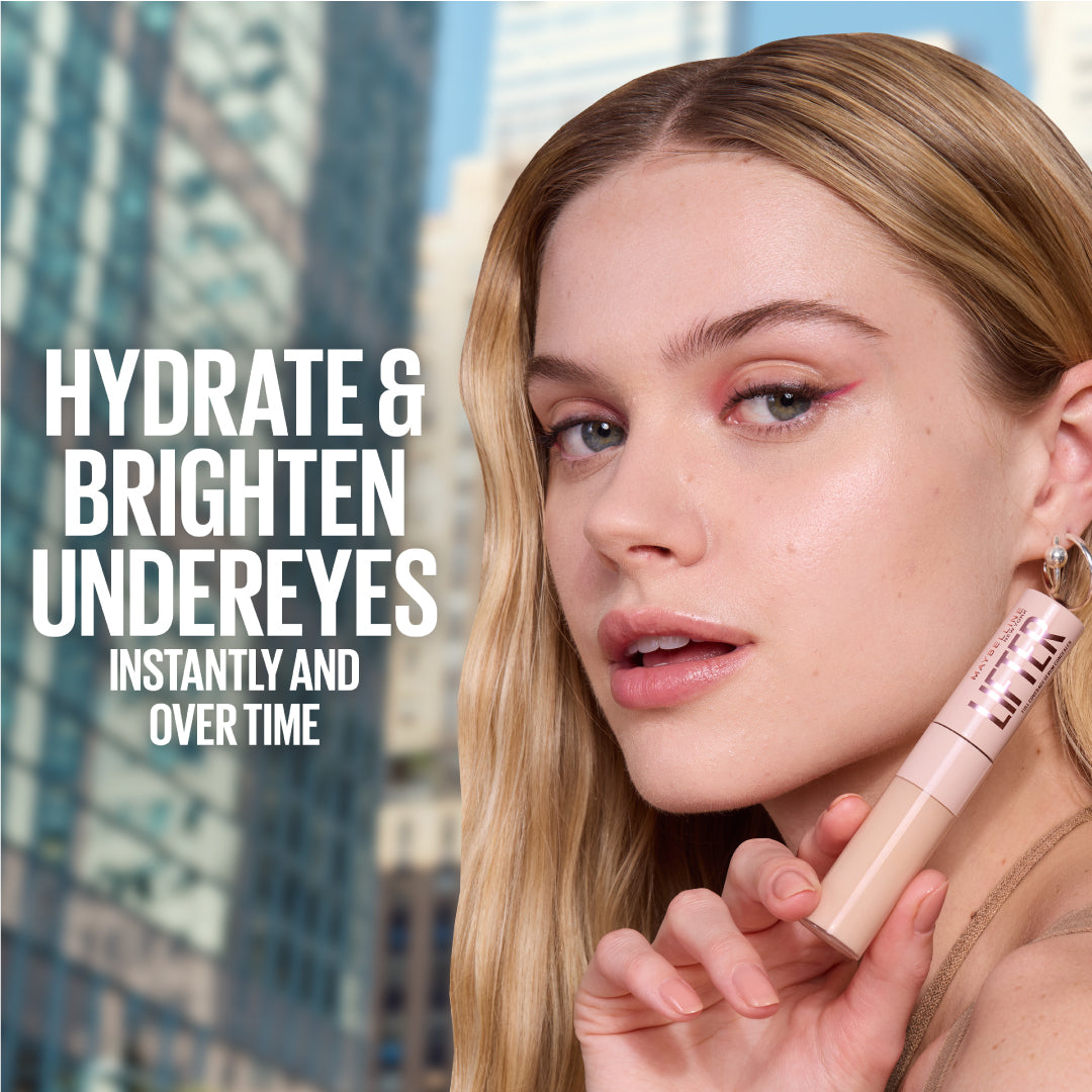 Maybelline Lifter Serum Concealer, Full Coverage, Includes 2% Peptides + Caffeine to Hydrate & Brighten Under Eyes .
