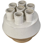 Vase Stoneware White Modern Tulip Shape Decorative Accessory