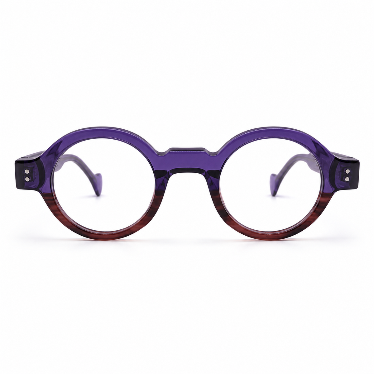 Round eyeglasses purple