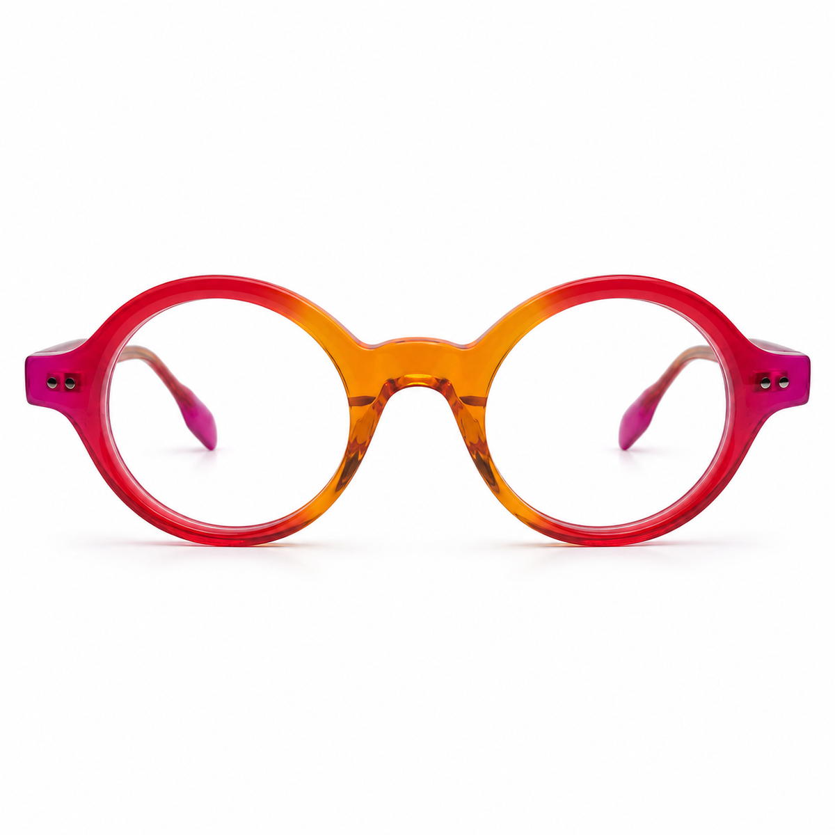 Colorful round eyeglasses on a white background