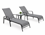 Outdoor Sun Lounger – Steel & Textiline