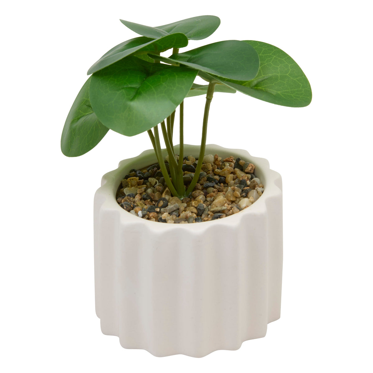 Artificial Potted Plant "Flow" - Small Glazed Ceramic Succulent
