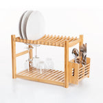 2TIER BAMBOO DISHDRAINER+CUTLERY POT