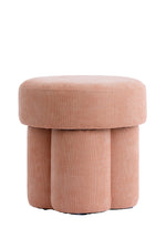 Glenda Pouf Upholstered Round Stool, Light Green or Peach, 42x43 cm