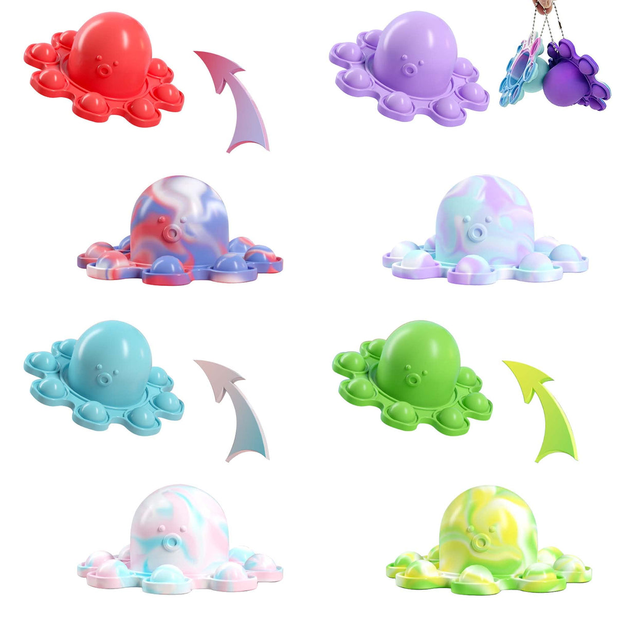 Pop-It Reversible Octopus - Large, Assorted Colors