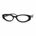Black oval eyeglasses