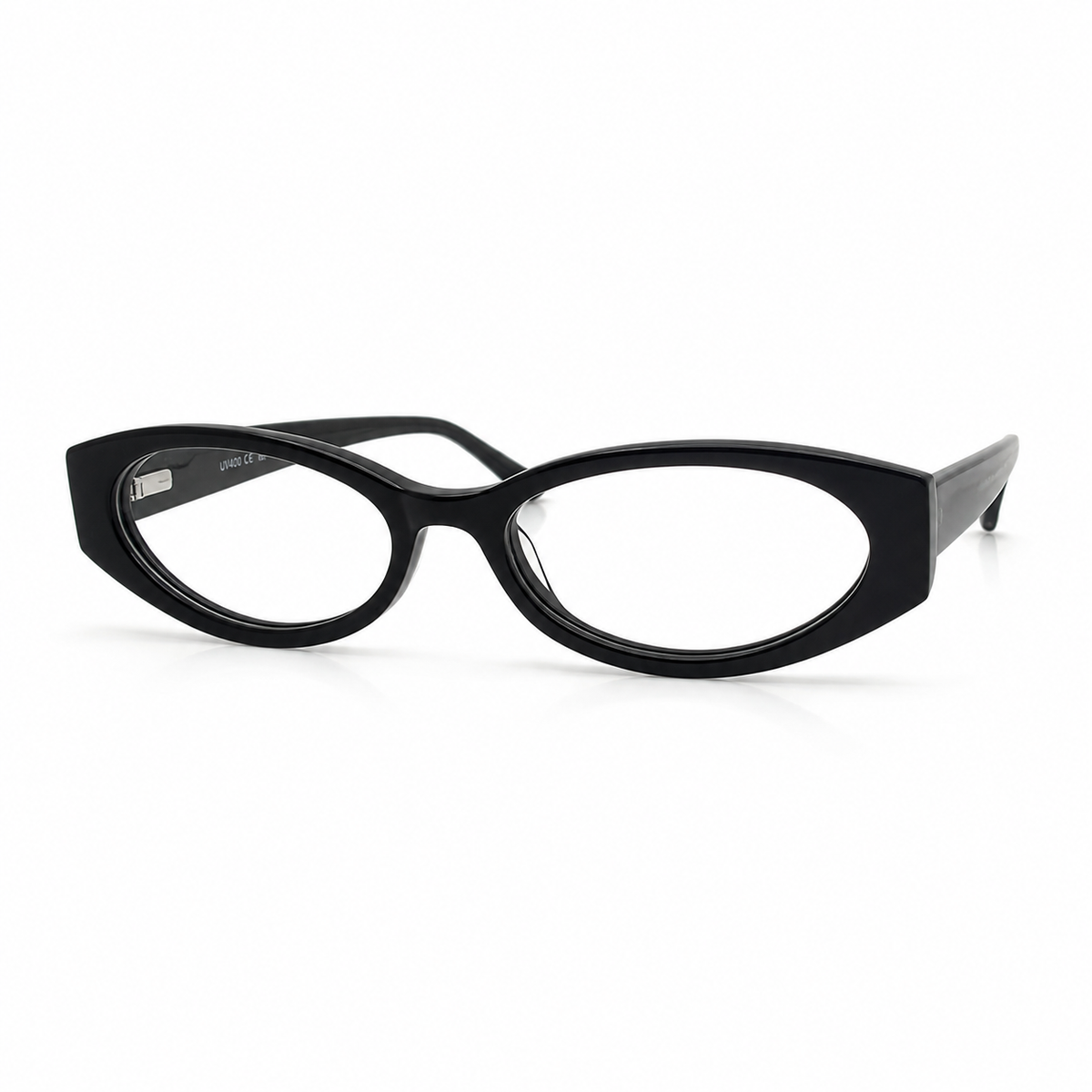 Black oval eyeglasses