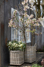 Marcia Round Basket with Wheels for Home and Garden