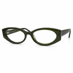 Green oval eyeglasses 