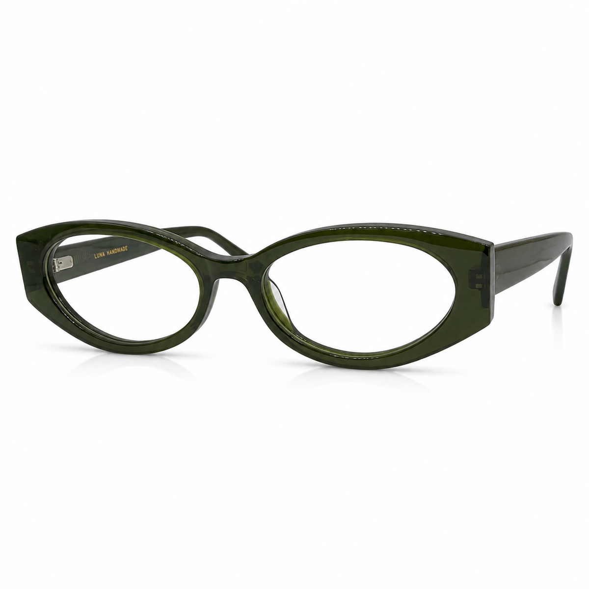 Green oval eyeglasses 