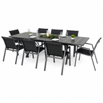 OUTDOOR DINING SET WITH 8 CHAIRS
