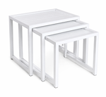 Aluminum 3-Piece Nesting Coffee Table Set White