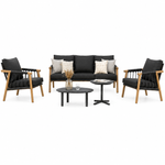 Outdoor Aluminum Lounge Set 3+1+1 with Dual Ceramic Tables