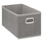 Linen Storage Box - Textured PP Fabric Organizer with Oval Metal Handle