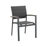 Garden Chair in Aluminum Modern Outdoor Armchair Padded Textile
