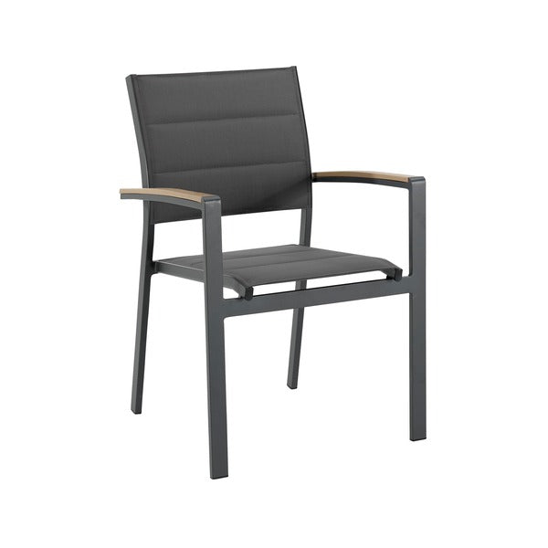 Garden Chair in Aluminum Modern Outdoor Armchair Padded Textile