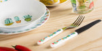 Cactus Cutlery Set 24 Pcs Stainless Steel Decorated Handles Kitchen Bundle