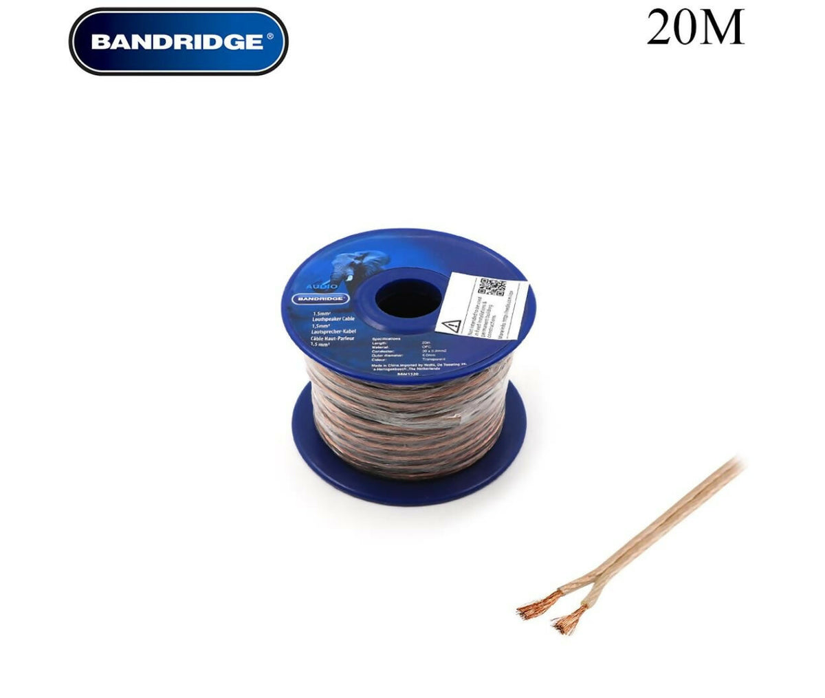 Speaker Cable | 2x1.5mm | 20M | Bandridge