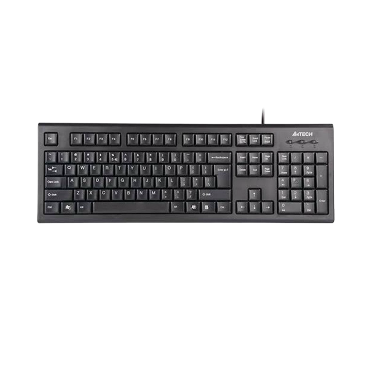 A4Tech (KR-85) ComfortKey Wired Keyboard with Round Edged Keycaps - UK/AR Layout - USB2.0 - Black