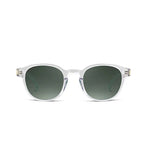 Sunglasses with transparent frame on a white background