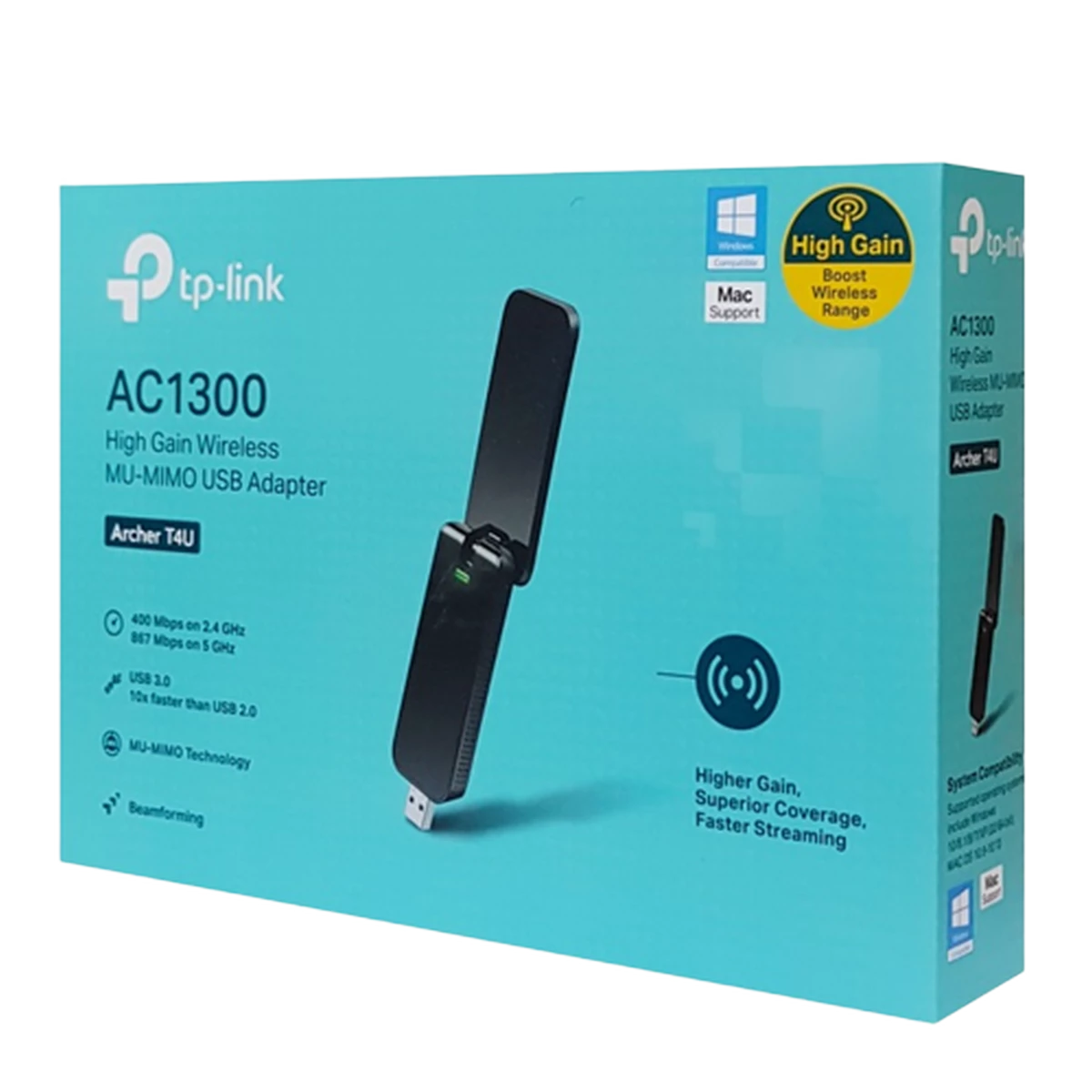 TP-Link (Archer T4U) AC1300 Dual Band USB3.0 WiFi Adapter - Black