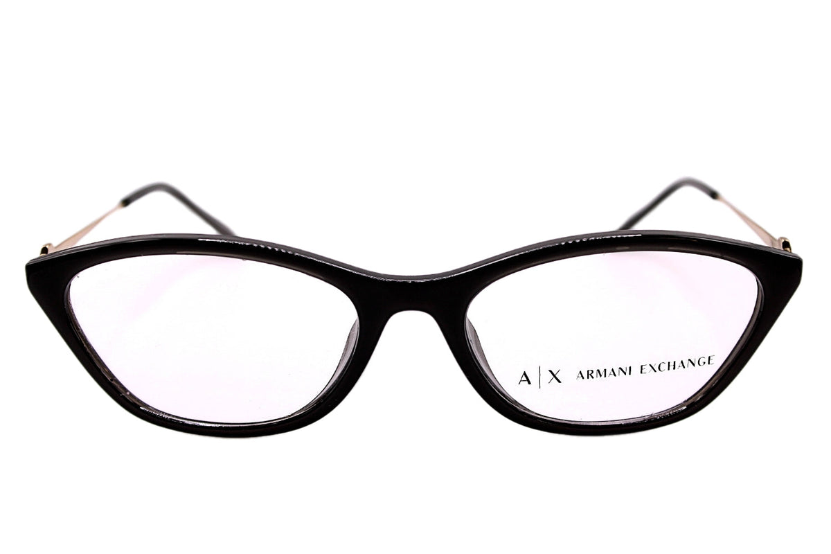 Black eyeglasses on a white background. 