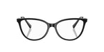 Black-framed eyeglasses on a white background.