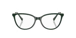 Green eyeglasses on a white background.
