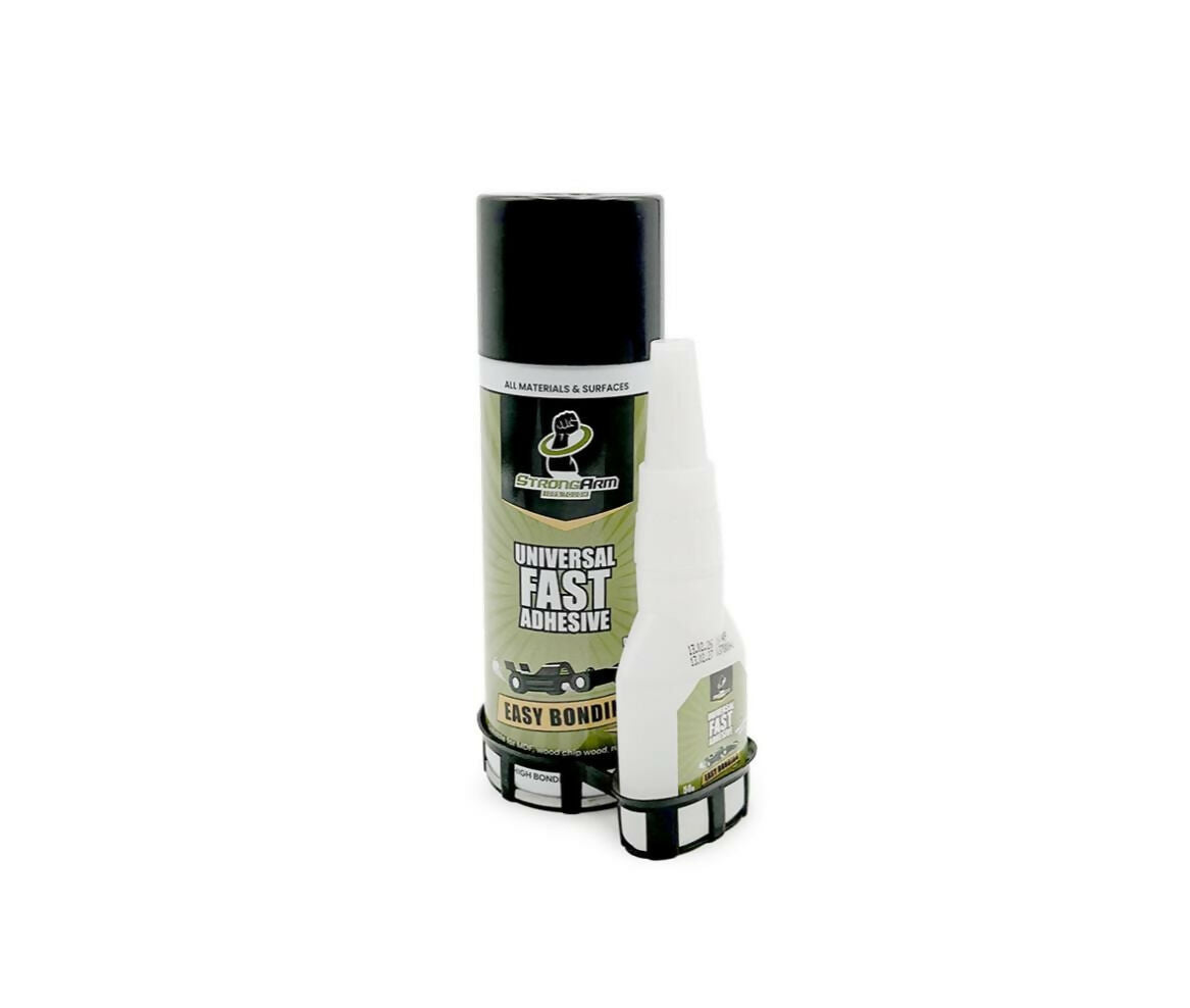 Adhesive | Universal Super Fast Glue | 50g | With Spray 200ml | Strong Arm