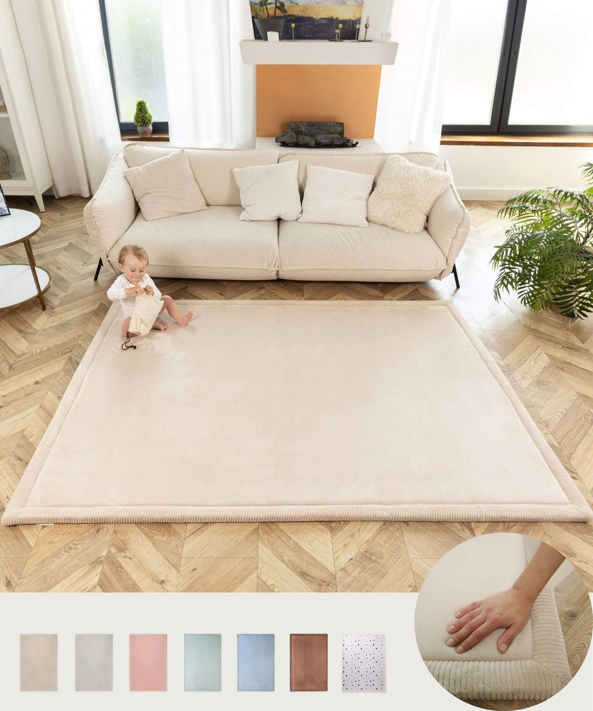 Hakuna Mat Cloud-Soft Children's Rug (200 x 150 x 2.5 cm) – Pastel Collection
