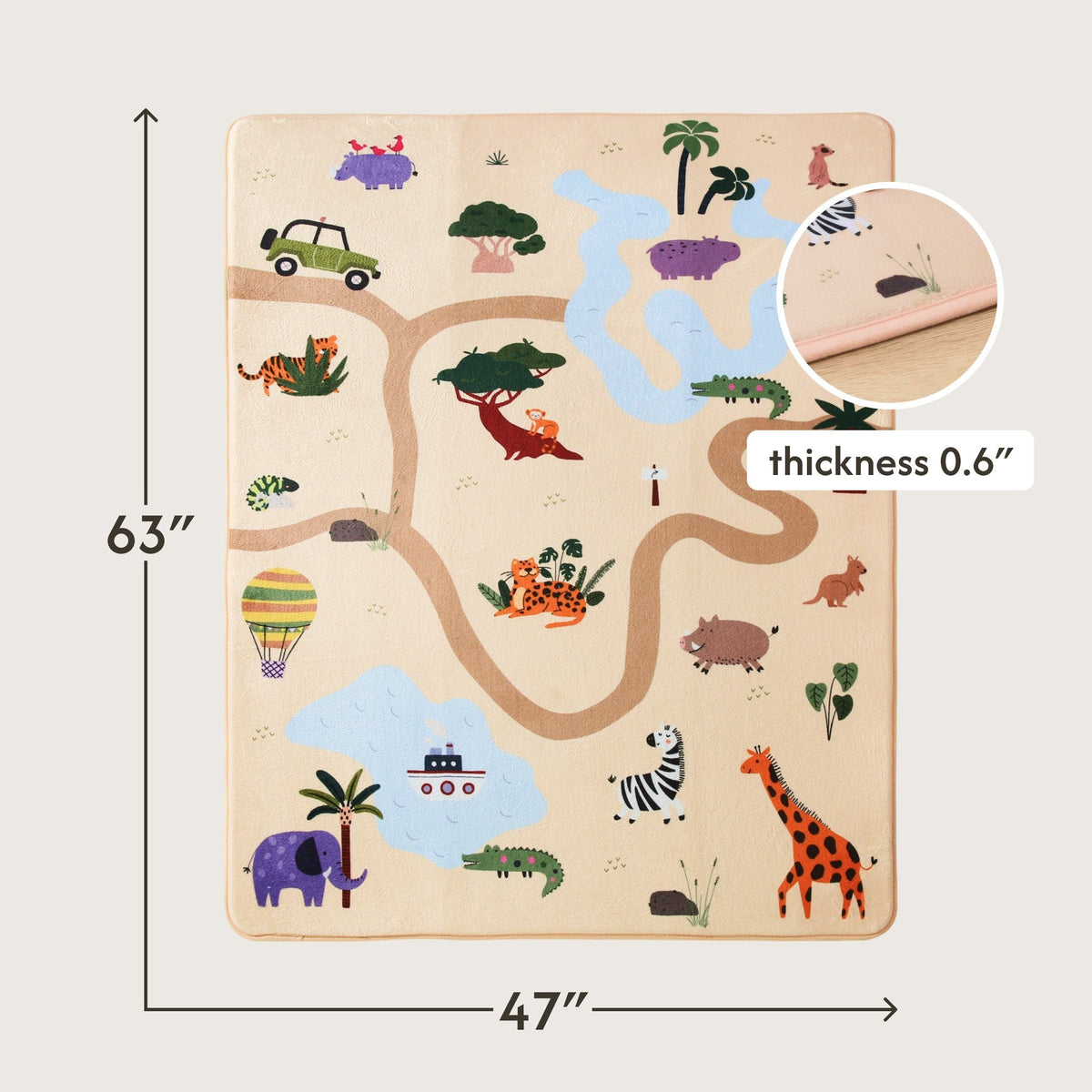 Hakuna Matte Cloud-Soft Baby Play Mat – Safari Edition