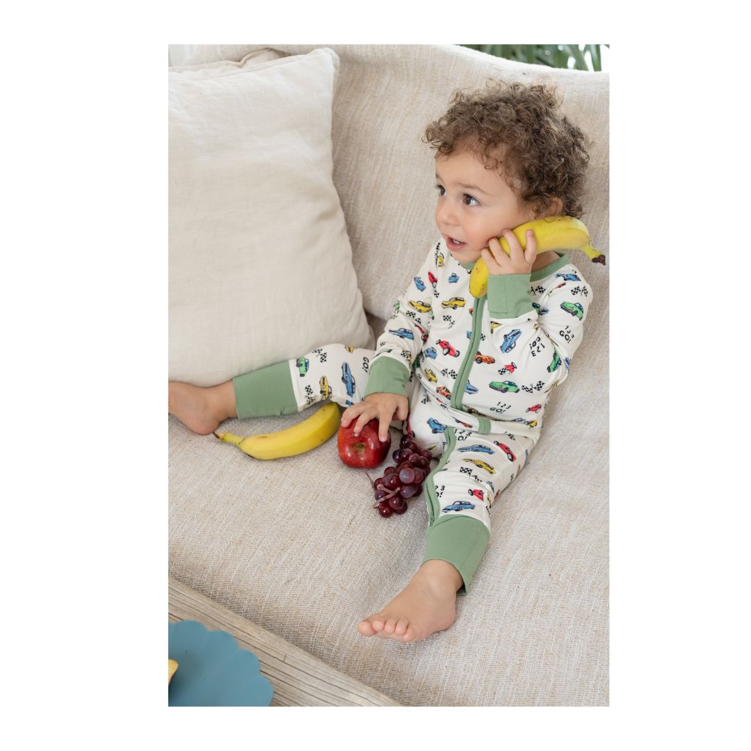 TeeJayz Cars Bamboo Zippy Onesie 6-9 Months