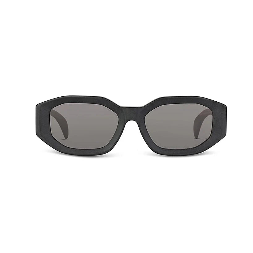 Ross & brown Black sunglasses with dark lenses on a white background