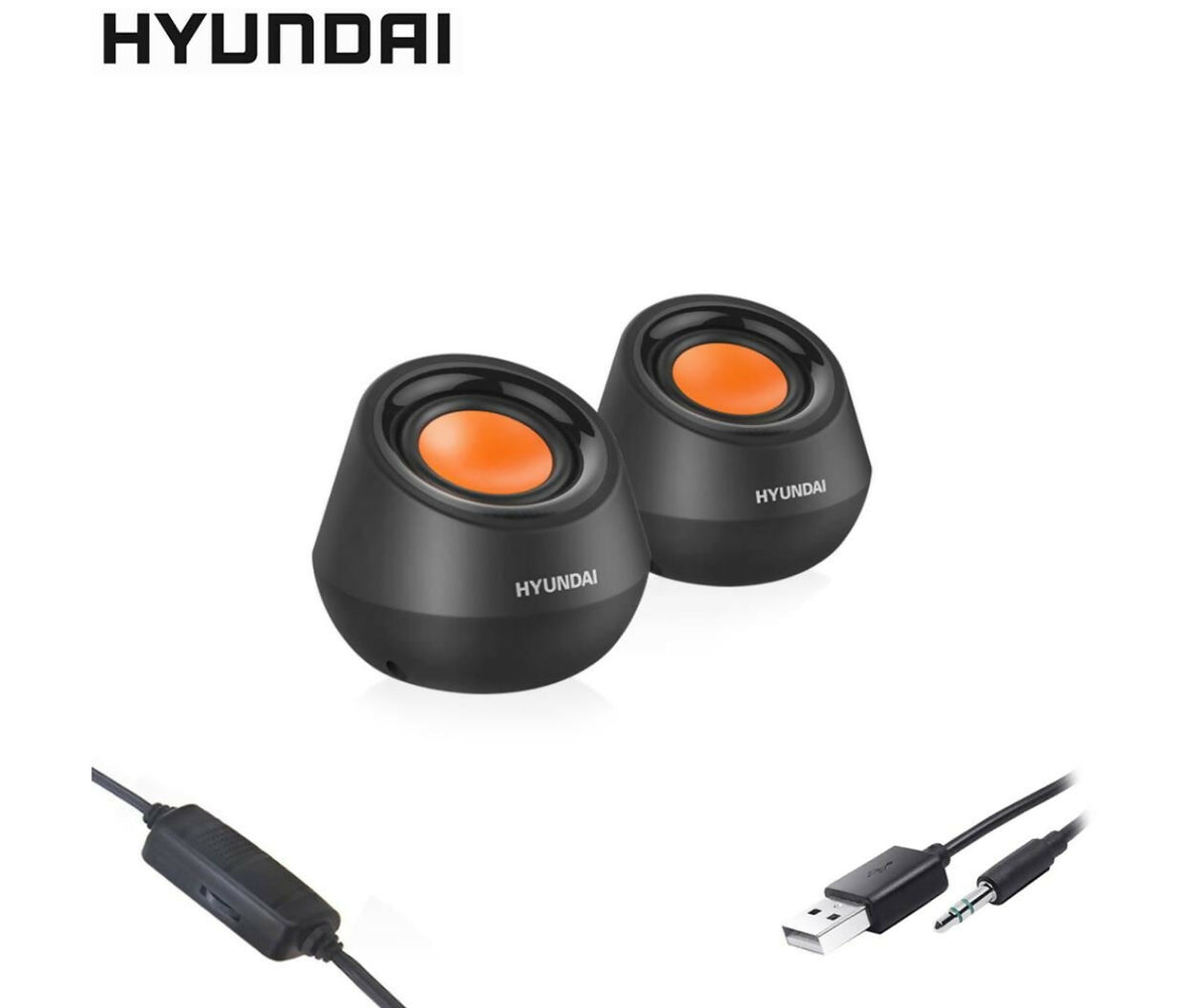 Computer Accessories | 2x Speaker Wired | USB 2.0 | AUX | Hyundai HY-39T