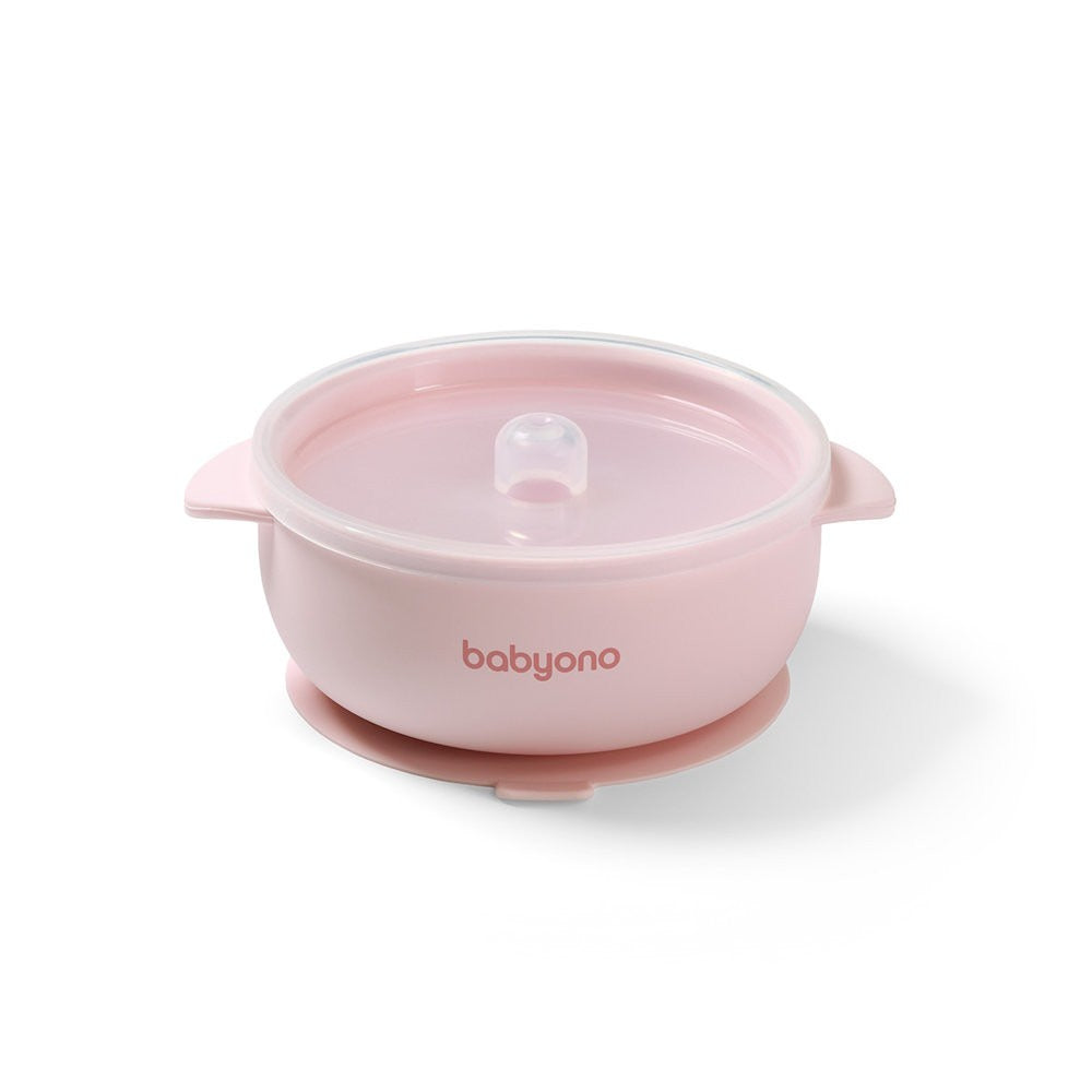 silicone suction cup with lid- Pink