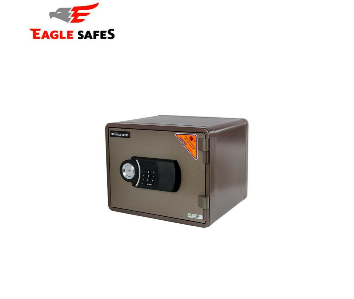 Safe Box | Electronic key | Fire Resist | 296x390x320mm | 25Kg | Brown