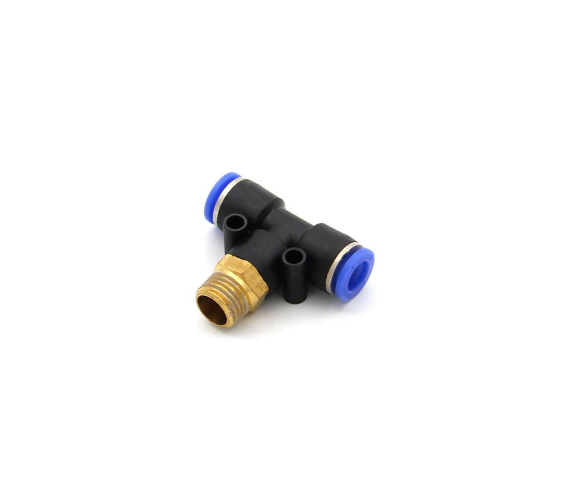 Pneumatic | Fittings | 3-Way | 1/4" Male - 2x 8mm | PB-8-2