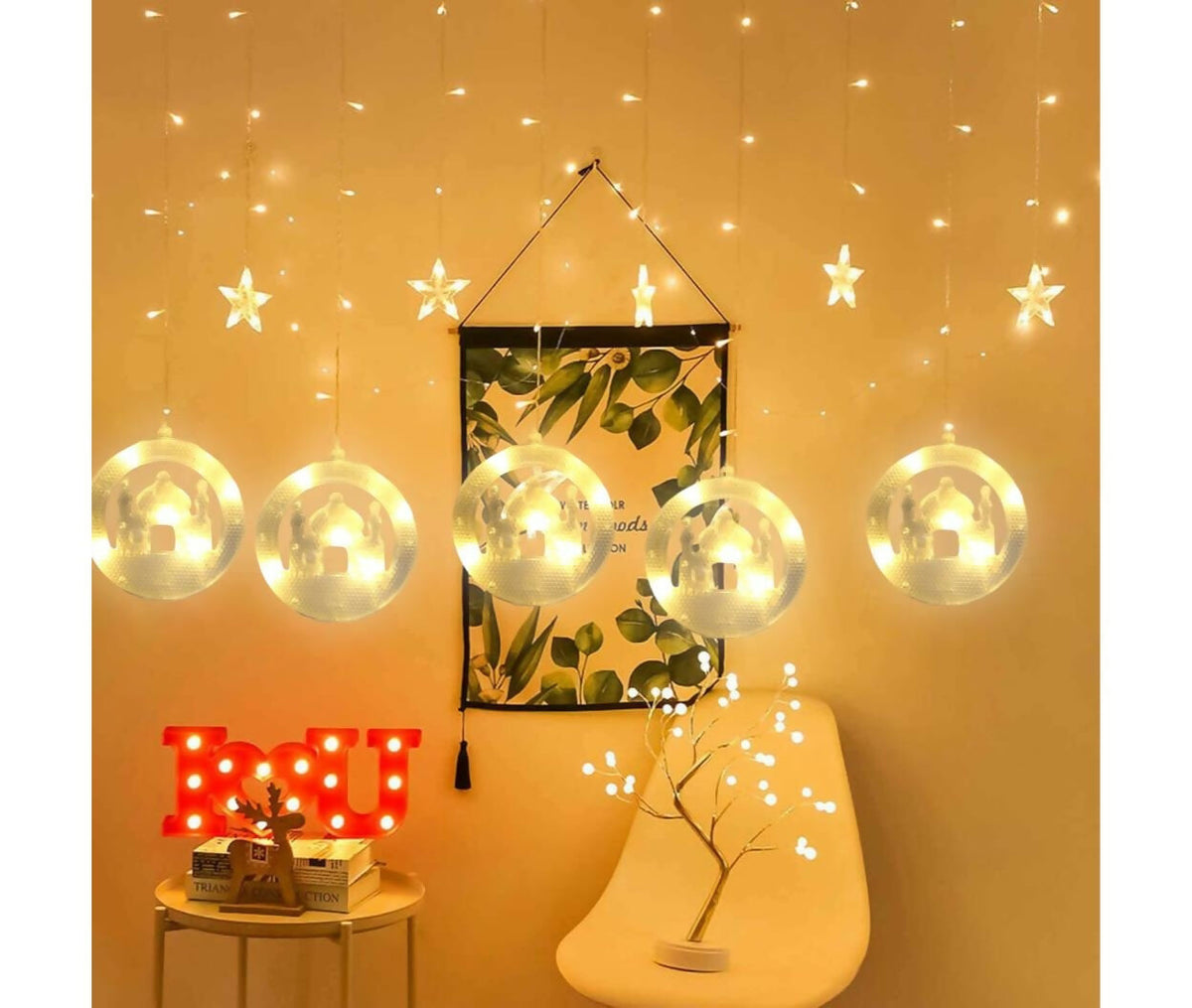LED Fairy Light | 220V AC | Star & Mosque | Warm White | 3.5M