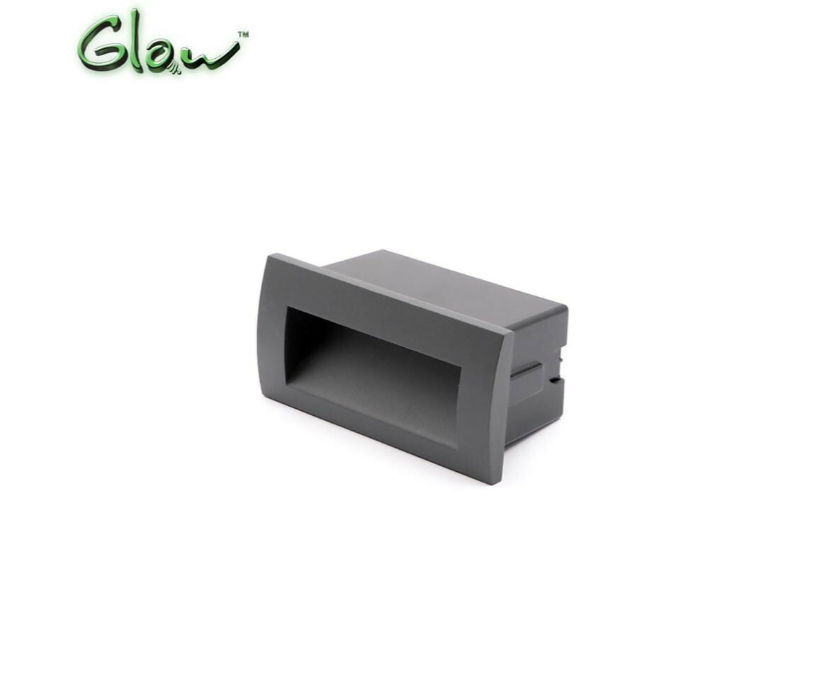 LED Light Basement | Rectangle | 220V AC 3W | 140x70x65mm | Warm White | Gray Frame | Glow