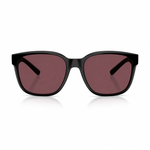 Black square sunglasses with dark tinted lenses, shown from a front-facing perspective on a clean white background with a subtle reflection.