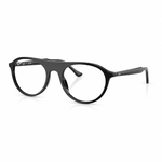 Black round eyeglasses on a white background. 