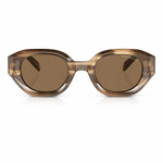 Oversized sunglasses with a translucent smoky brown acetate frame and matching brown lenses, shown against a plain white background.
