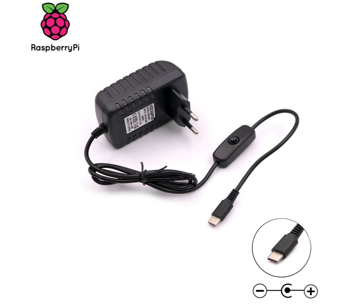 Raspberry Pi Accessory | Power Adapter | 5V 3A | TYPE-C USB | Switch
