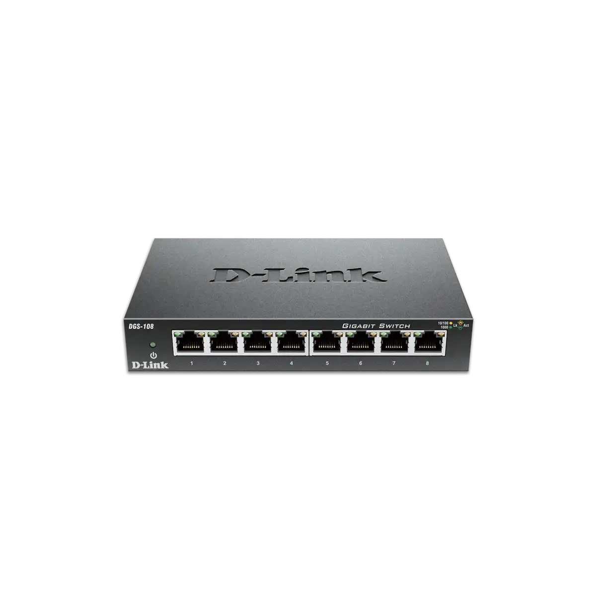 D-Link (DGS-F108) 8-Port Gigabit Desktop Unmanaged Switch - Black