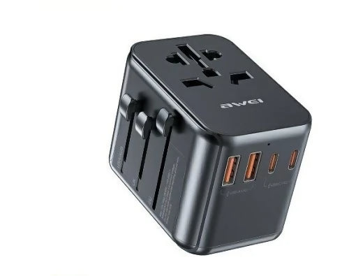 Awei Travel Power Adapter With Multiple Usb Port Black