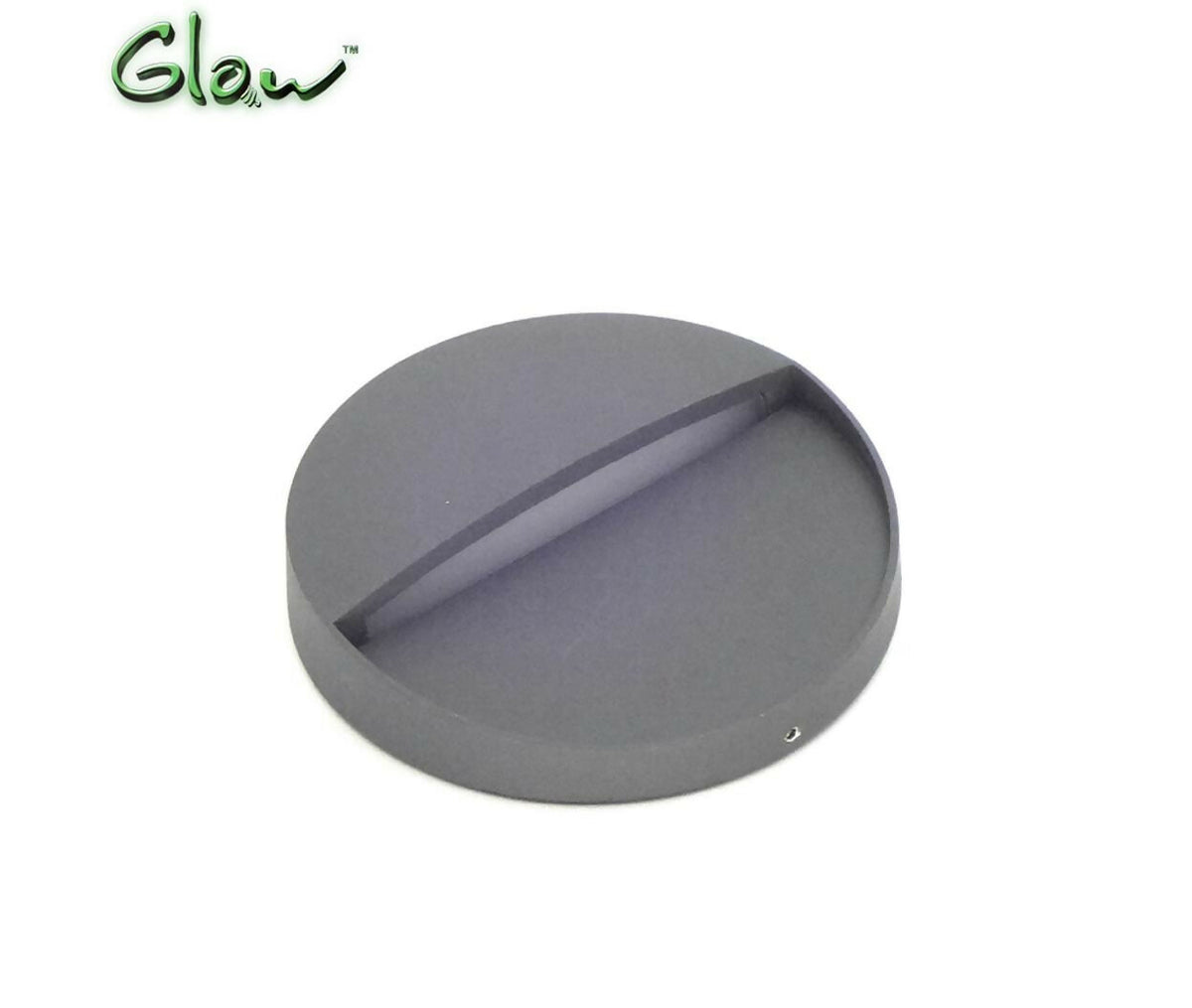 LED Light Wall Angled | Round | Down | 220V AC 3W | Warm White | Gray Frame | Glow